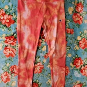 Chsmpion Girls size 6 athletic pants leggings pink tie-dye